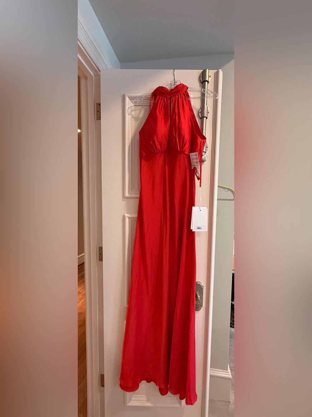 Mac Dugggal Red Keyhole Halter Empire Waist Gown (NWT)